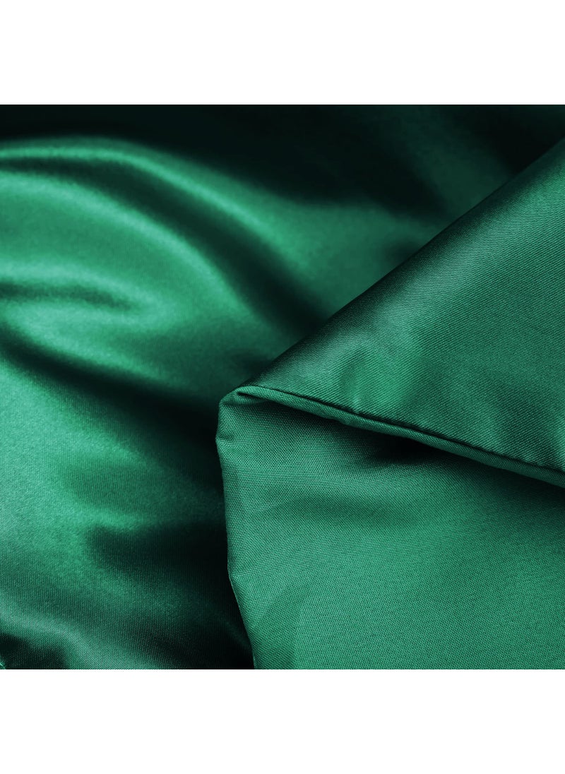 Whale Flotilla Whale Flotilla 3-Piece Reversible Queen Size Silky Comforter Set/Bedding Set  Luxury Soft Satin Comforter with 2 Satin Pillowcases  Lightweight Duvet Set for All Seasons  Deep Green  - Image 5