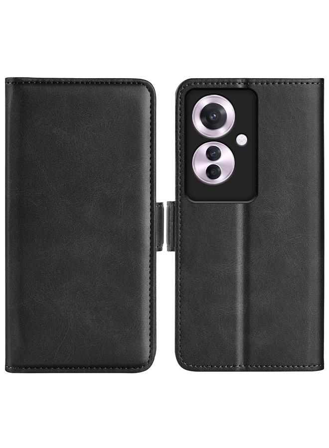 اس-توب جراب لهاتف OPPO Reno11 F 5G جراب هاتف جلدي أفقي قابل للطي بمشبك مغناطيسي مزدوج الجوانب - Image 1