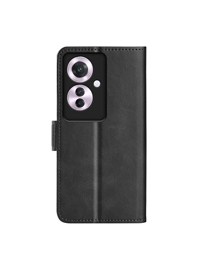 اس-توب جراب لهاتف OPPO Reno11 F 5G جراب هاتف جلدي أفقي قابل للطي بمشبك مغناطيسي مزدوج الجوانب - Image 3