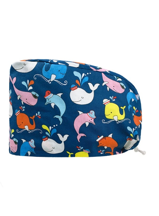 NIBEMINENT Soft Cotton Unisex Scrubs Cap Mens Scrubs Nursing Medical Surgical Caps Medical Uniforms Multicolour Printing Hospital Nurse Hat