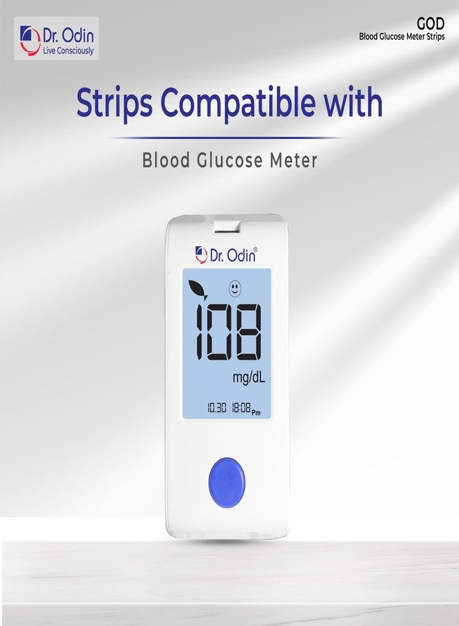 Dr.Odin Dr. Odin GLS-73 GOD Glucose Test Strips, 2x50 Strips, GOD WHITE Meter Compatible, Bi-Directional Sampling, Auto Coding, Hygienic and Accurate (100 Test Strips) - Image 3