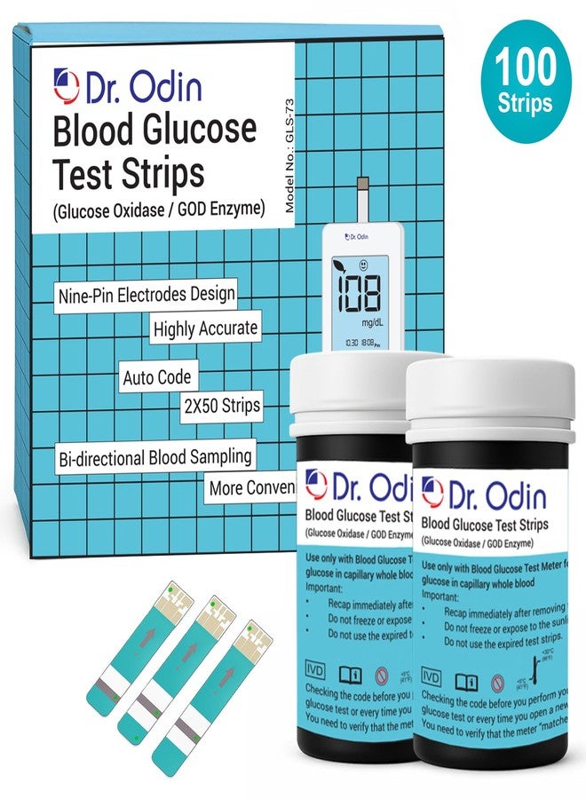 Dr.Odin Dr. Odin GLS-73 GOD Glucose Test Strips, 2x50 Strips, GOD WHITE Meter Compatible, Bi-Directional Sampling, Auto Coding, Hygienic and Accurate (100 Test Strips) - Image 2