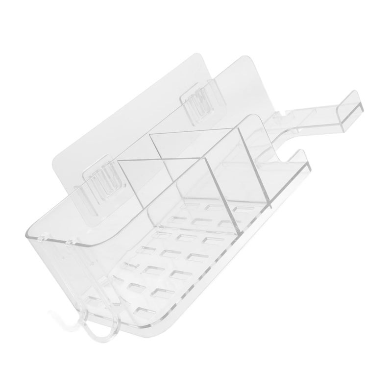 Wall Mounted Hair Dryer Holder with Punch Storage Shelf Smooth Edges Easy Install Space Saving - Image 2
