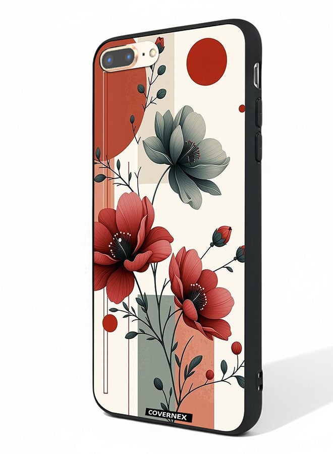 Covernex Apple iPhone 8 Plus Protective Case Cover Printed Featuring Botanical Bloom - Image 1