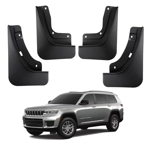 Ecarzo Mud Flaps Compatible with Jeep Grand Cherokee L 2025 2024 2023 2022 2021 3-Row No Drilling Required All Weather Mud Splash Guards Mudflap Front & Rear Jeep Grand Cherokee L Accessories 4pc Set - Image 1
