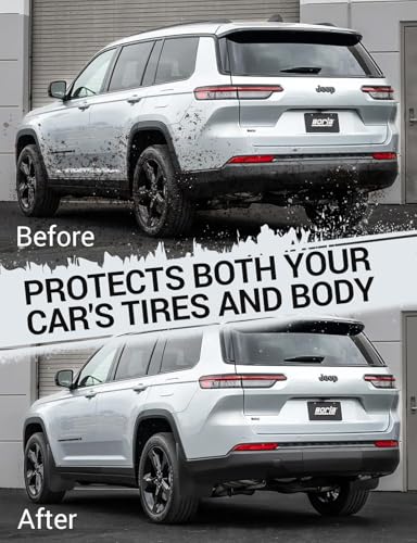 Ecarzo Mud Flaps Compatible with Jeep Grand Cherokee L 2025 2024 2023 2022 2021 3-Row No Drilling Required All Weather Mud Splash Guards Mudflap Front & Rear Jeep Grand Cherokee L Accessories 4pc Set - Image 3