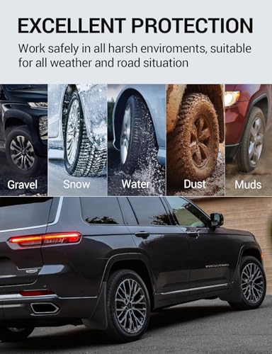 Ecarzo Mud Flaps Compatible with Jeep Grand Cherokee L 2025 2024 2023 2022 2021 3-Row No Drilling Required All Weather Mud Splash Guards Mudflap Front & Rear Jeep Grand Cherokee L Accessories 4pc Set - Image 5