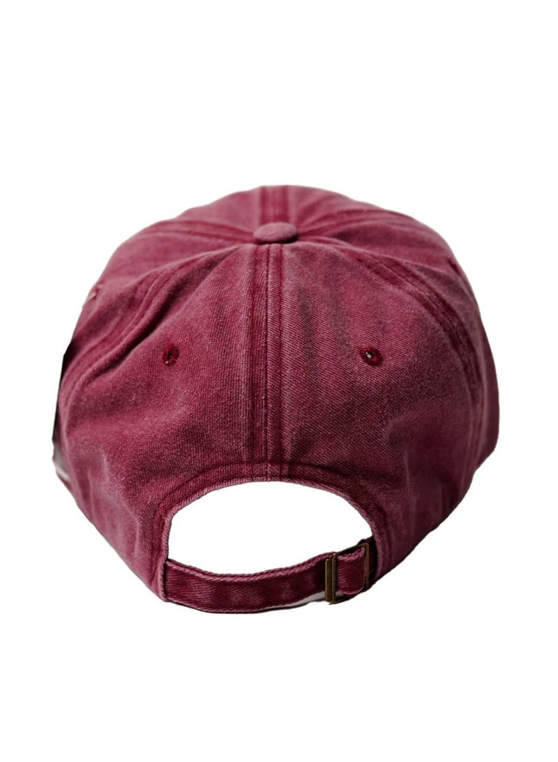 Dubshi Dubai Cap with Embroidery Maroon - Image 4