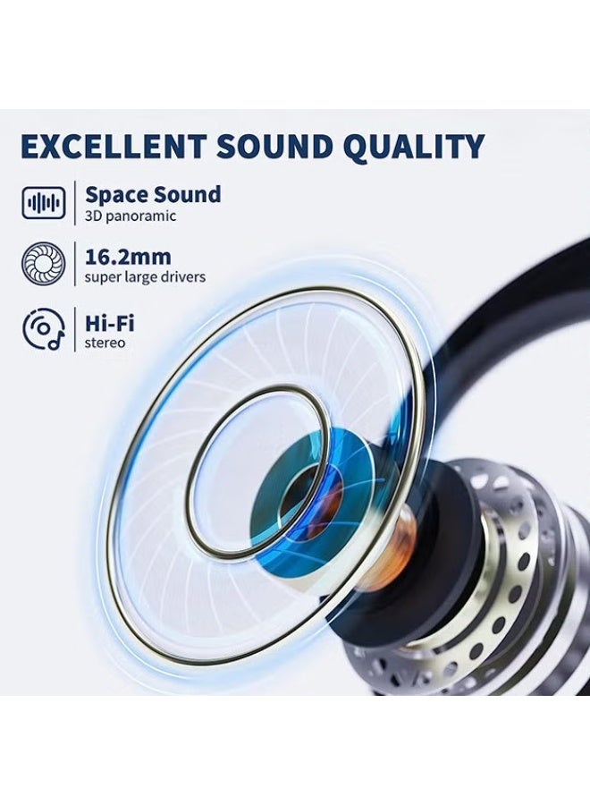 EETU Open Ear Bluetooth 5.3 Headphones,Air Conduction Ear Buds With Earhooks,ENC Noise Cancellation,Immersive Stereo Sound,Waterproof Wireless Earbuds With Charging Case for iPhone Android PC - Image 4