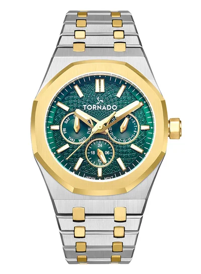 تورنيدو ساعة رجالية متعددة الوظائف من الفولاذ المقاوم للصدأ - - مم