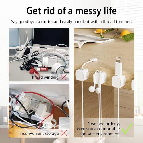 GadgetBite Magnetic Cable Organizer Clips – Self-Adhesive Wire Management Solution for Home and Office,Car,Desk, Management Solution for Data Cable, Power Cords and More (Pack of 8)-Black - Image 4