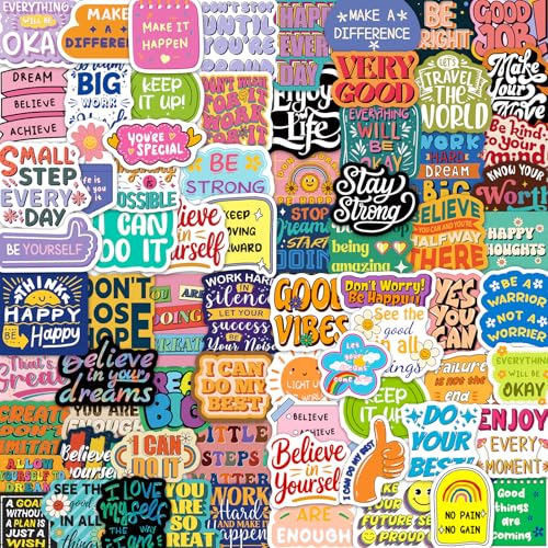 WAKEMOODEI 400PCS Motivational Stickers for Kids Adults Inspirational Vinyl Stickers Positive Affirmation Decals for Water Bottle Journal Laptop Classroom Decor Incentives - Image 1