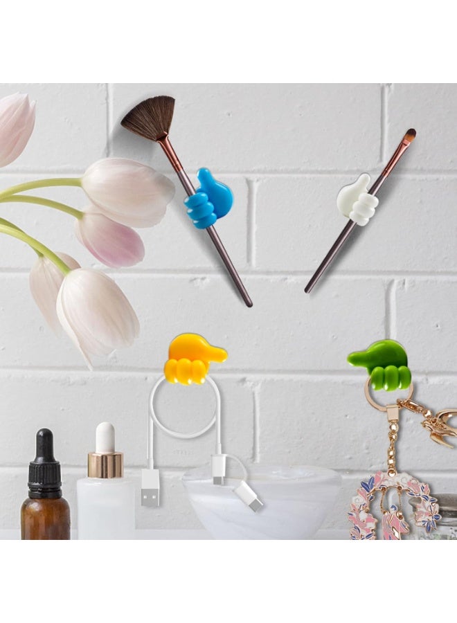 Silicone thumb-raised adhesive wall hook, versatile cable and switch holder and organizer, suitable for home, office, and bedrooms, 16-pack - Image 4