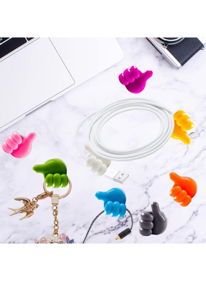 Silicone thumb-raised adhesive wall hook, versatile cable and switch holder and organizer, suitable for home, office, and bedrooms, 16-pack - Image 5