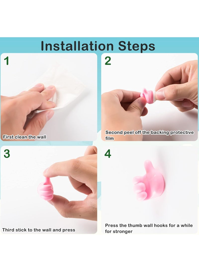 Silicone thumb-raised adhesive wall hook, versatile cable and switch holder and organizer, suitable for home, office, and bedrooms, 16-pack - Image 3