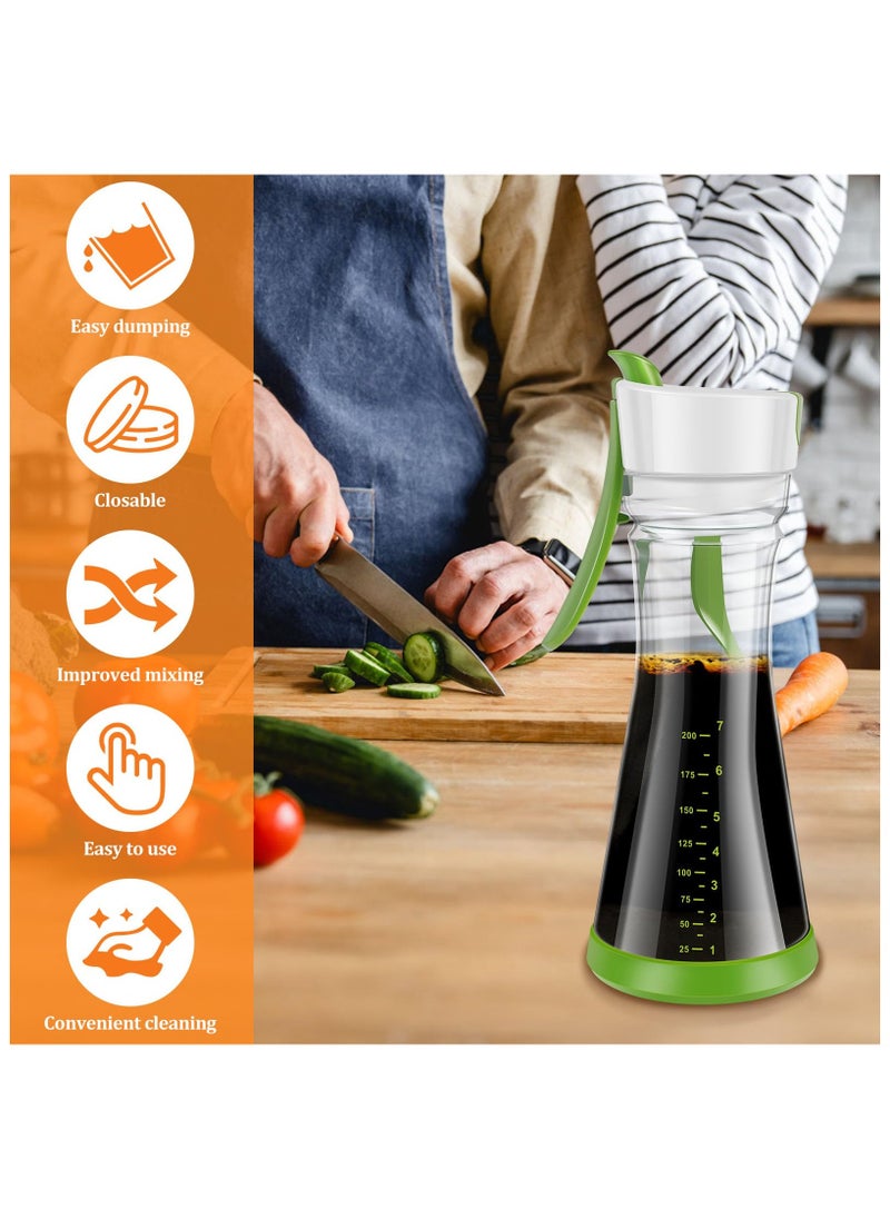 SYOSI - 2Pcs Salad Dressing Shaker Bottle, Salad Dressing Mixer with Handle Leakproof, Salad Dressing Storage Container with Scale Easy Pouring for Juice Storage Ketchup for Homes, Canteens, Kitchens - Image 1