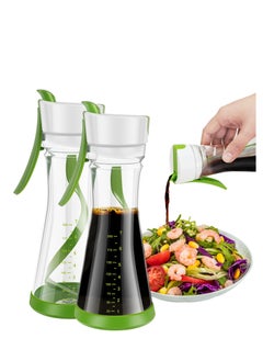 SYOSI 2Pcs Salad Dressing Shaker Bottle, Salad Dressing Mixer with Handle Leakproof, Salad Dressing Storage Container with Scale Easy Pouring for Juice Storage Ketchup for Homes, Canteens, Kitchens  - Image 1