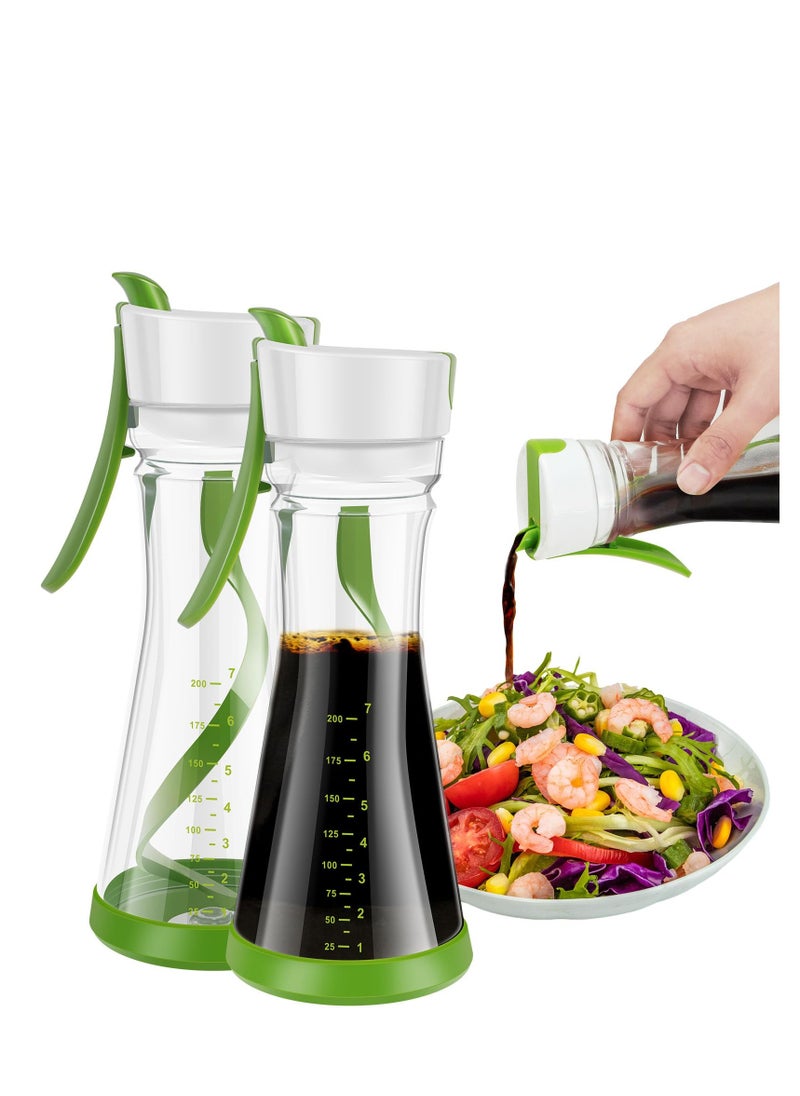 SYOSI - 2Pcs Salad Dressing Shaker Bottle, Salad Dressing Mixer with Handle Leakproof, Salad Dressing Storage Container with Scale Easy Pouring for Juice Storage Ketchup for Homes, Canteens, Kitchens - Image 1