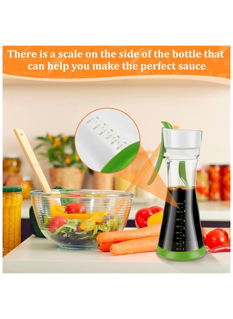 SYOSI - 2Pcs Salad Dressing Shaker Bottle, Salad Dressing Mixer with Handle Leakproof, Salad Dressing Storage Container with Scale Easy Pouring for Juice Storage Ketchup for Homes, Canteens, Kitchens - Image 1