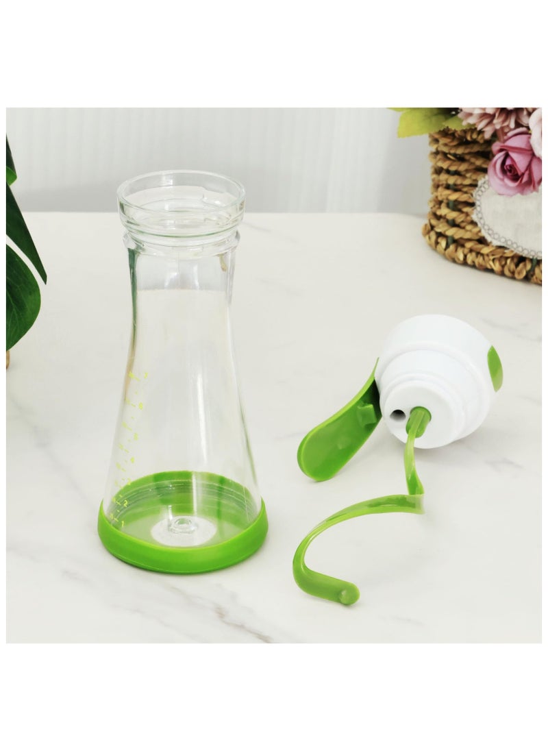 SYOSI - 2Pcs Salad Dressing Shaker Bottle, Salad Dressing Mixer with Handle Leakproof, Salad Dressing Storage Container with Scale Easy Pouring for Juice Storage Ketchup for Homes, Canteens, Kitchens - Image 1