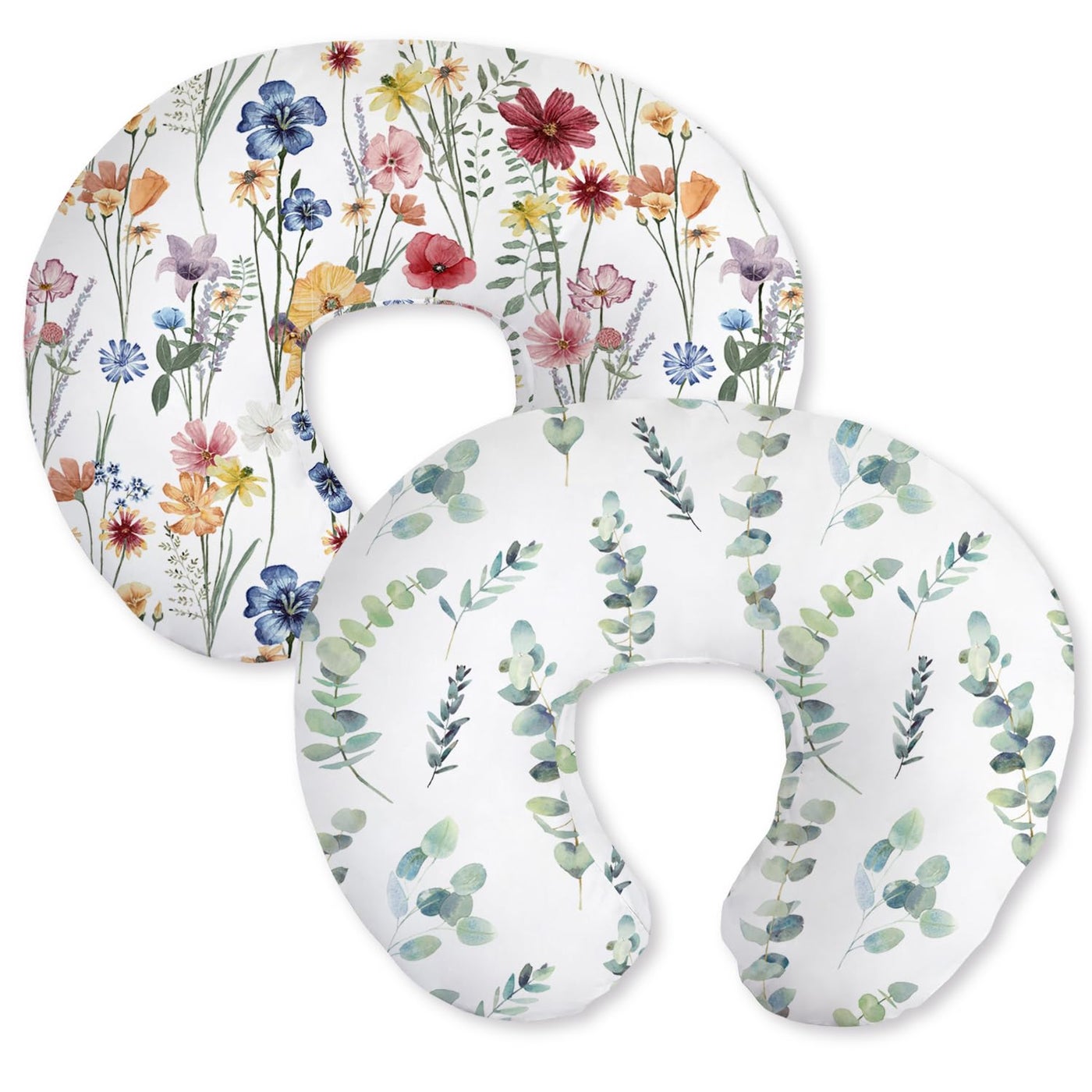 Little Grape Land Baby Girl Nursing Pillow Covers Soft Breathable 2 Pack Cases Fit Standard Pillows Leaves  Flower