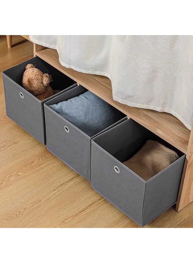 HOMCOM Wardrobe Storage with Rod Curtain 3 Removable Fabric Drawers 105 x 48 x 160 cm Natural Wood Color - Image 5