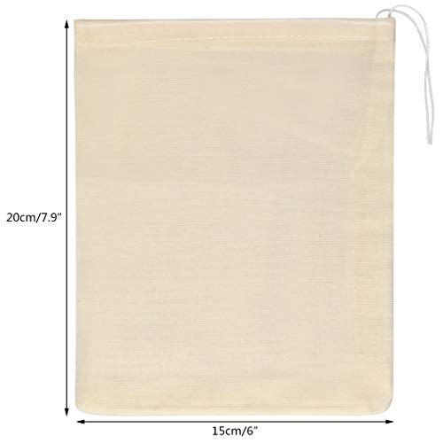Tayfremn 100pcs Cotton Drawstring Bags, Reusable Muslin Bag Natural Cotton Bags with Drawstring Produce Bags Bulk Gift Bag Jewelry Pouch for Party Home Storage Wedding(6 by 7.9 inches) - Image 2