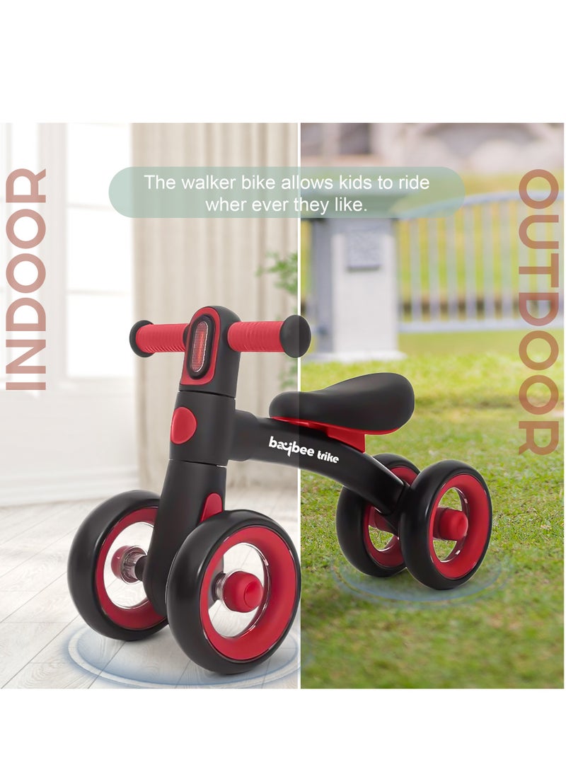 BAYBEE Kids Balance Bike Baby Tricycles for Kids, 4 Wheels Toddlers Bike Ride on Toy with EVA Wheels & Led Light Indoor Outdoor Play Baby Balance Bike Cycle for Kids 1 to 3 Years Boy Girl Black - Image 3