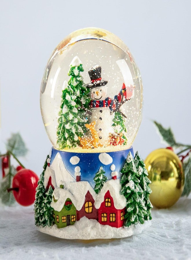 Taman Christmas Snow Globe, Snoman and Christmas Tress House Musical Snowglobe with Swirling Glitter Snowflakes Lighted Christmas Decorations Tabletop Home Décor - Image 2