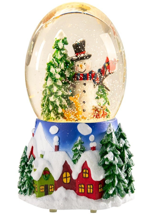 Taman Christmas Snow Globe, Snoman and Christmas Tress House Musical Snowglobe with Swirling Glitter Snowflakes Lighted Christmas Decorations Tabletop Home Décor - Image 1