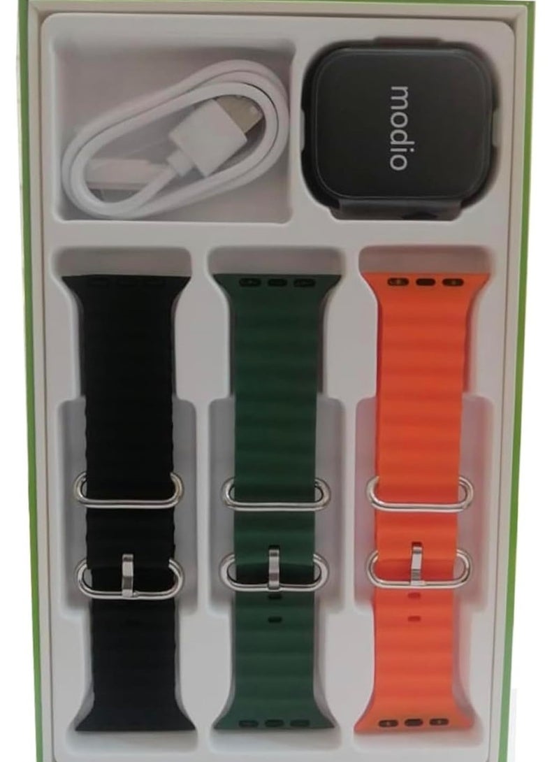 Modio 4G Ultra Smartwatch, 2.2-Inch HD Display, 64GB Storage, Cellular Connectivity, GPS, Phone Call Function, Interchangeable Straps, Black - Image 1