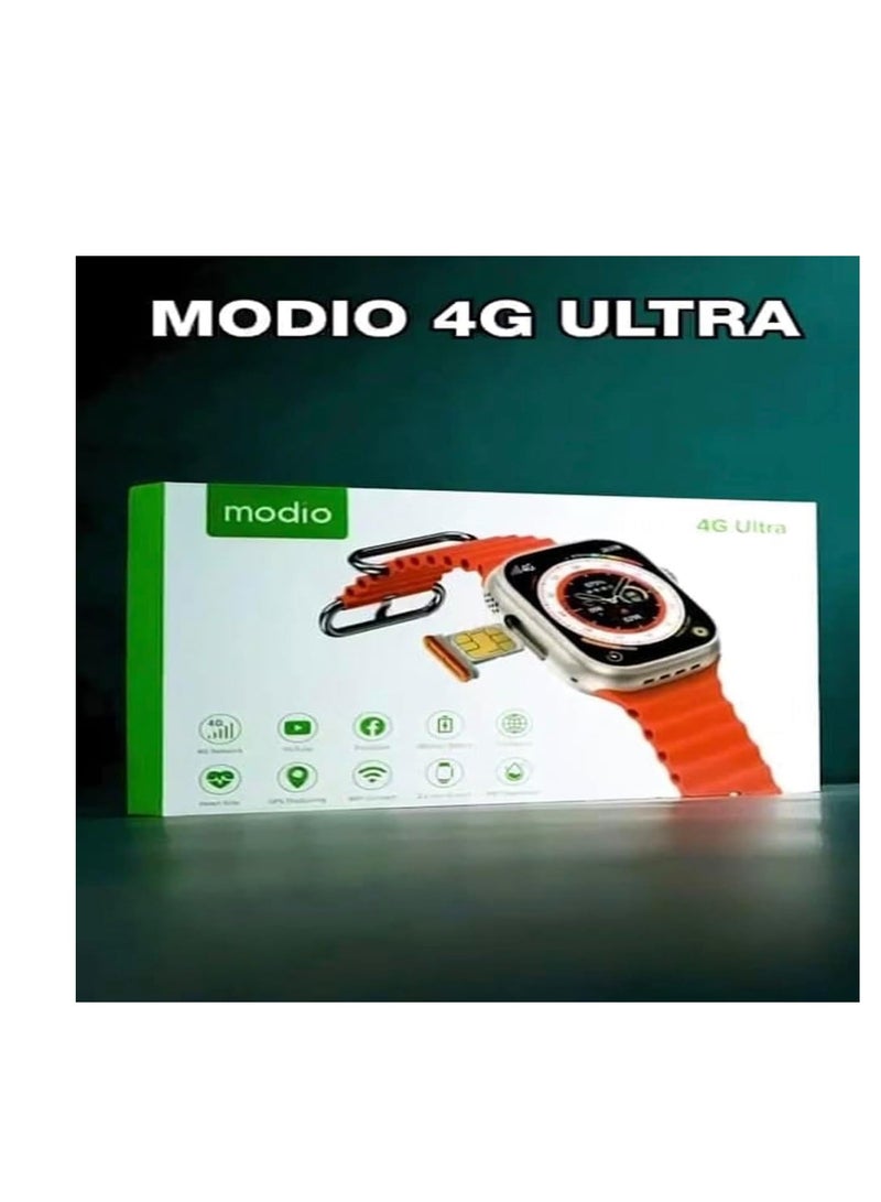 Modio 4G Ultra Smartwatch, 2.2-Inch HD Display, 64GB Storage, Cellular Connectivity, GPS, Phone Call Function, Interchangeable Straps, Black - Image 2