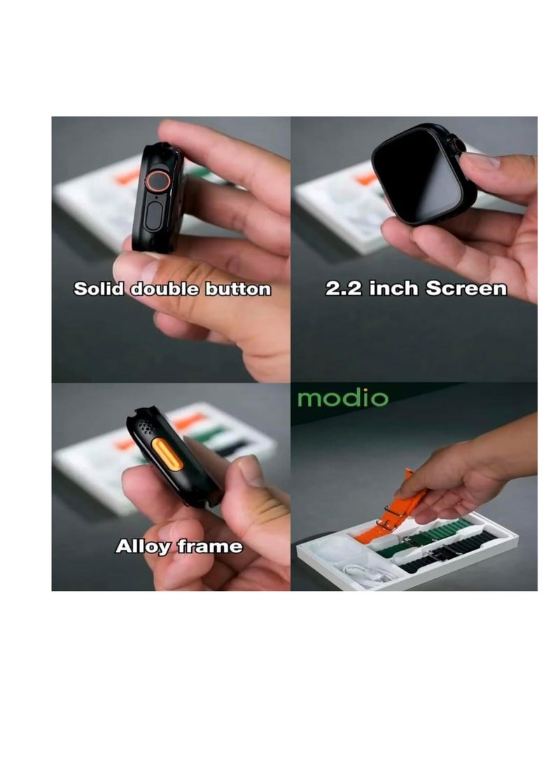 Modio 4G Ultra Smartwatch, 2.2-Inch HD Display, 64GB Storage, Cellular Connectivity, GPS, Phone Call Function, Interchangeable Straps, Black - Image 4