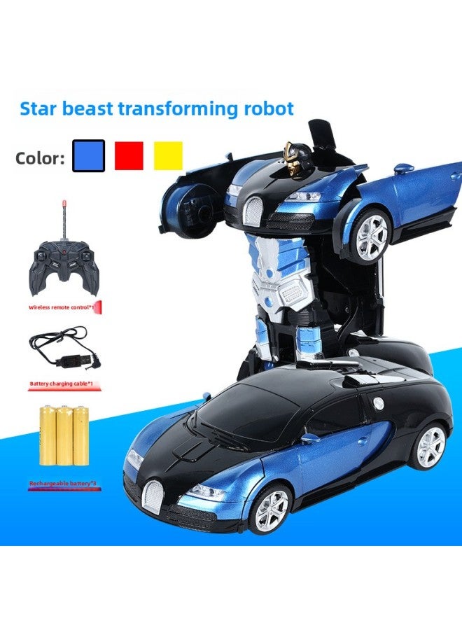 2.4g Remote Control Transformable Car 118 Racing Car Robot Simulation Model Electric Rc Toy-Color:277 Cloth (blue)-Proportion:2.4G (including Lithium Battery)  - Image 1