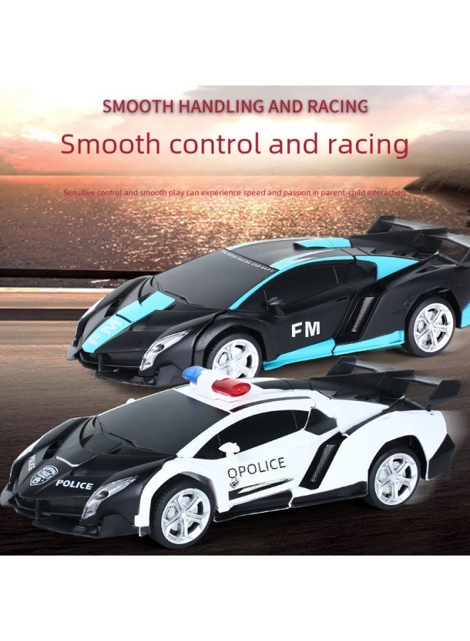 2.4g Remote Control Transformable Car 118 Racing Car Robot Simulation Model Electric Rc Toy-Color:277 Cloth (blue)-Proportion:2.4G (including Lithium Battery)  - Image 2