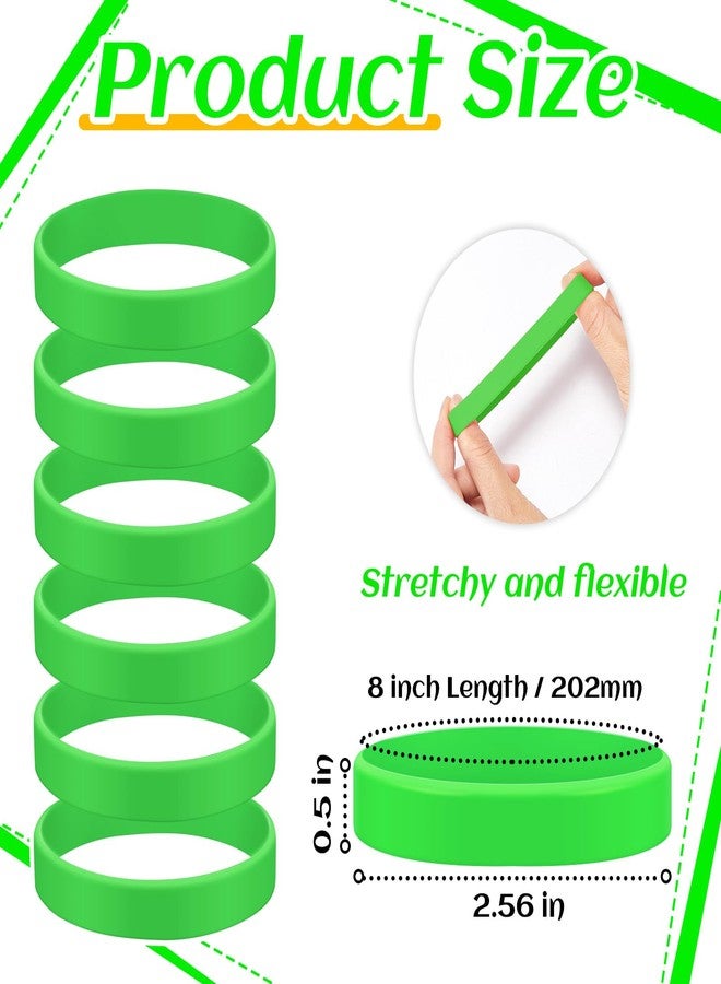 Liliful 500 Pcs Christmas Silicone Bracelets Bulk Green Blank Rubber Bracelets Stretch Wristbands for Men Women Games Sports Merry Christmas Theme Party Decor Supplies - Image 3