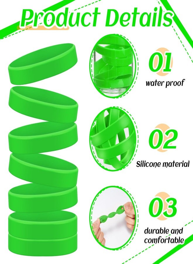Liliful 500 Pcs Christmas Silicone Bracelets Bulk Green Blank Rubber Bracelets Stretch Wristbands for Men Women Games Sports Merry Christmas Theme Party Decor Supplies - Image 4