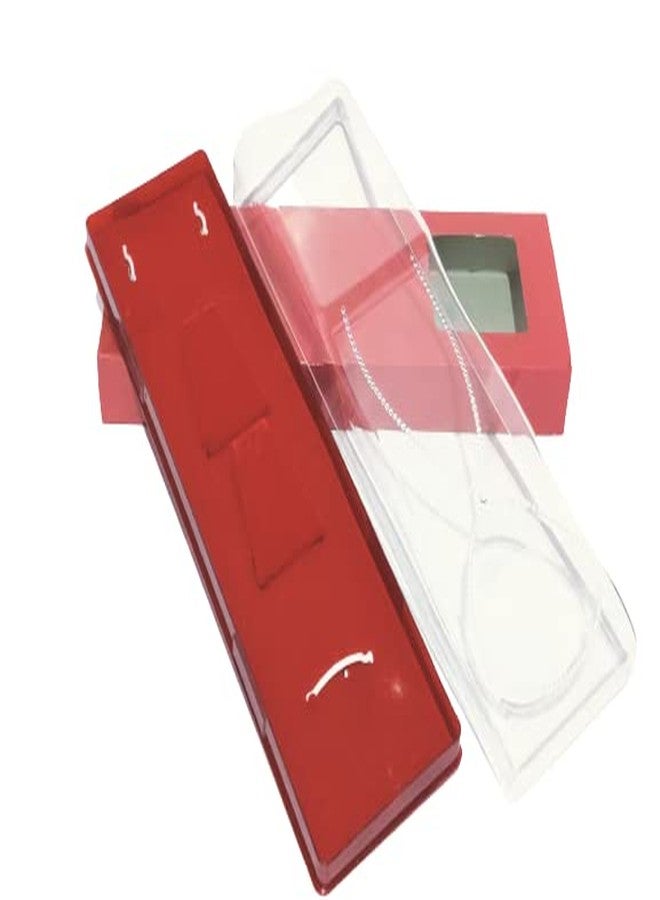 dss Chain Gift Box Velvet Flocked Jewelry Earring Chain Box (Combo) (Pack of 2) (Maroon-2) Transperent - Image 3