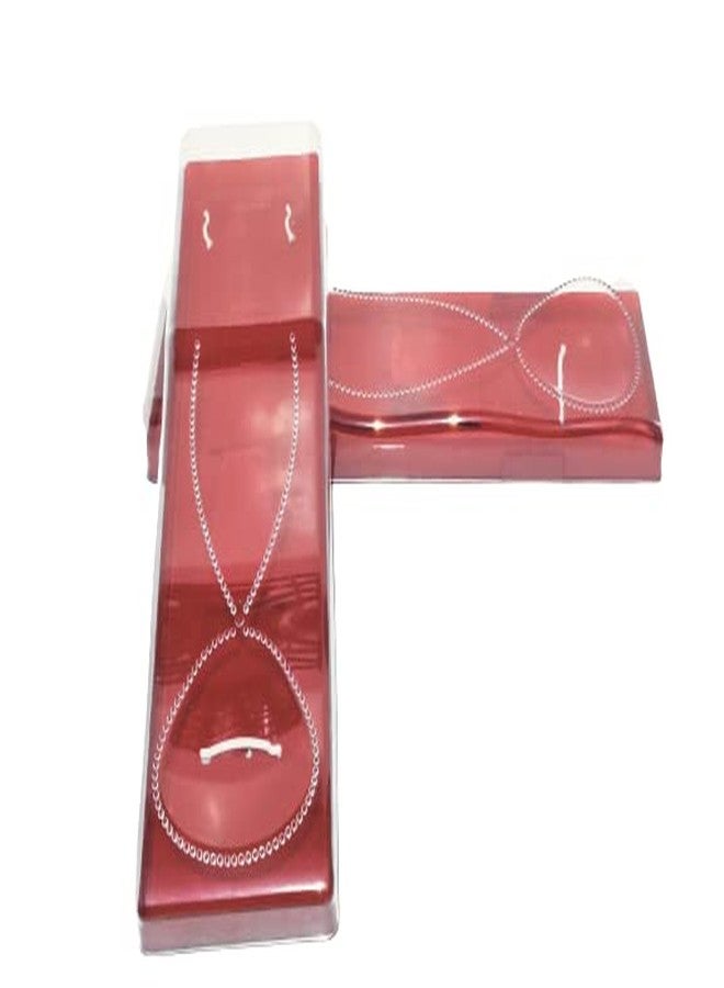 dss Chain Gift Box Velvet Flocked Jewelry Earring Chain Box (Combo) (Pack of 2) (Maroon-2) Transperent - Image 5