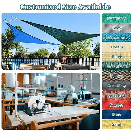 Shade&Beyond 10'x13' Sun Shade Sails Curved Canopy Rectangular Sand 185GSM Shade Sail Permeable for Patio Deck Yard Backyard, (We Make Custom Size) - Image 2