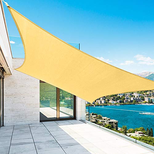 Shade&Beyond 10'x13' Sun Shade Sails Curved Canopy Rectangular Sand 185GSM Shade Sail Permeable for Patio Deck Yard Backyard, (We Make Custom Size) - Image 1