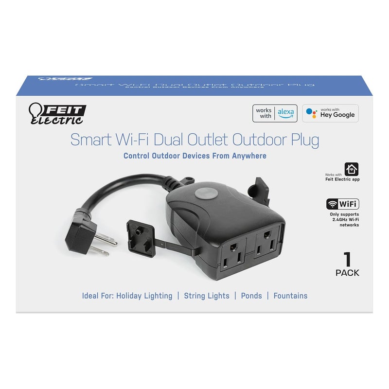 Feit Electric 120V 15A Smart Wifi Enabled Dual Outlet Wall Plug - Image 2