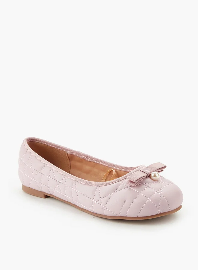 ليتل ميسي Girls Quilted Ballerina Shoes