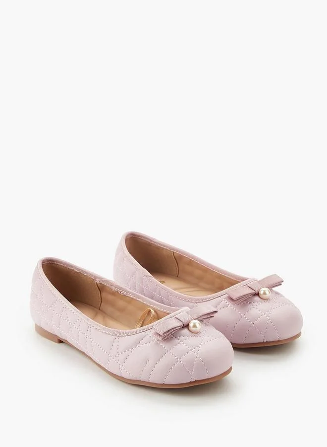 Little Missy Girls Quilted Ballerina Shoes