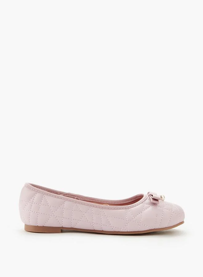 Little Missy Girls Quilted Ballerina Shoes