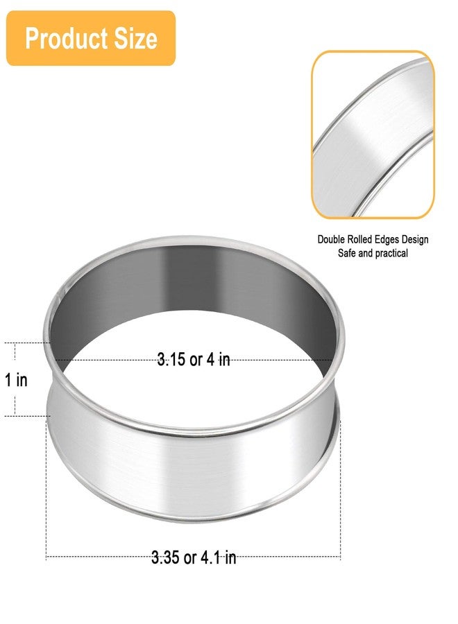 BaokiTook 8Pack 4"+3.15" Stainless Steel Nonstick Egg Ring - English Muffin & Crumpet Rings - Round Metal Cooking Ring Molds (4 inch+3.15 inch-8 pieces) - Image 4