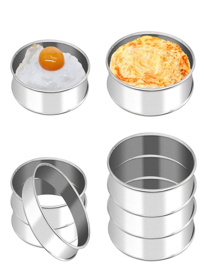BaokiTook 8Pack 4"+3.15" Stainless Steel Nonstick Egg Ring - English Muffin & Crumpet Rings - Round Metal Cooking Ring Molds (4 inch+3.15 inch-8 pieces) - Image 1