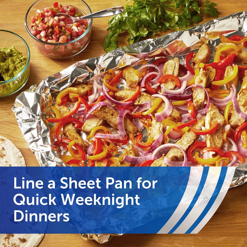 Reynolds Wrap Everyday Strength Aluminum Foil Roll, Freezer and Grill Safe, Great for Foil Packets and Home Cooking, 12 Inches Wide, 200 Total Sq. Ft. - Image 5