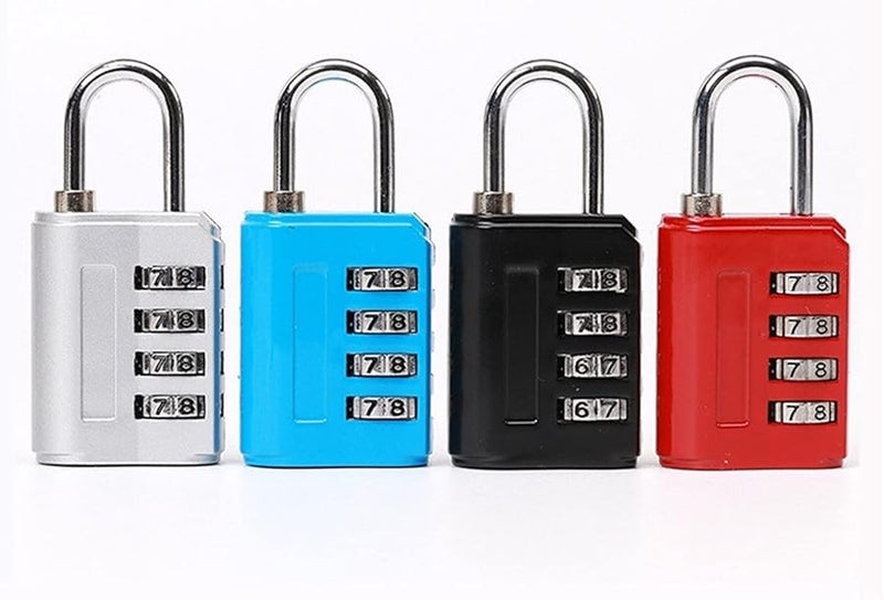 Blue 4 Digit Combination Padlock For Luggage Travel Suitcase Aluminum Alloy Code Lock - Image 3