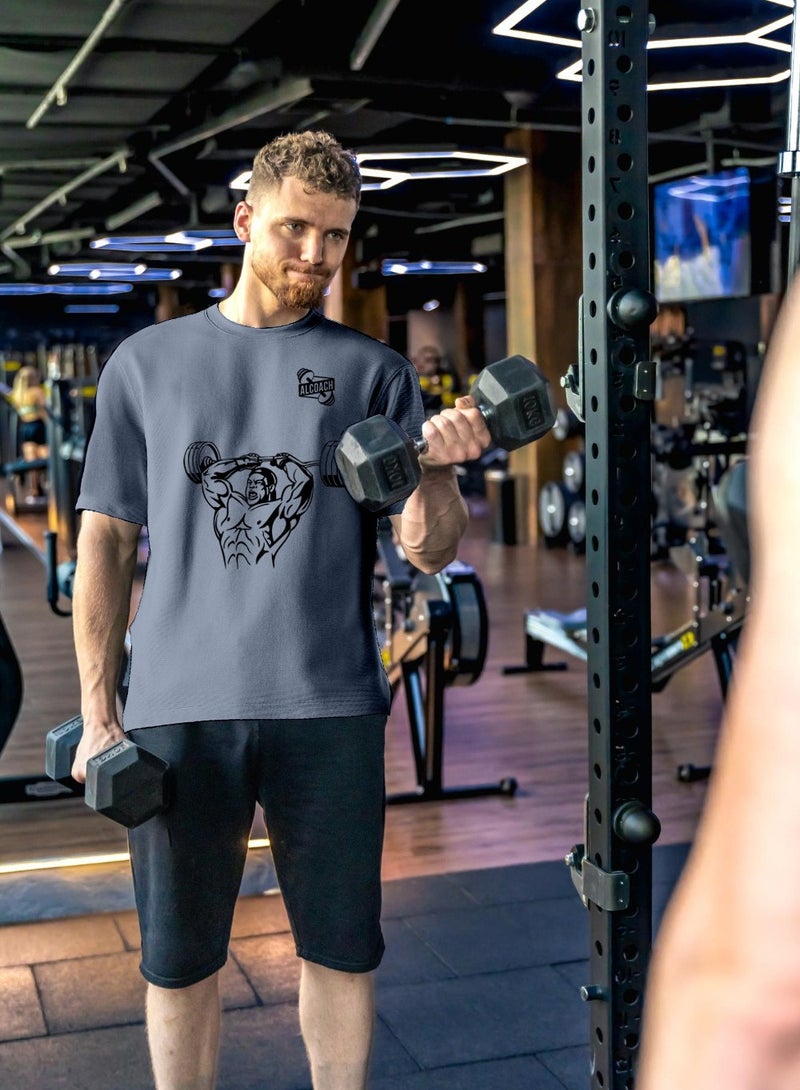 ALCOACH Bodybuilding - Men's Sports T-Shirt Made of Pure Cotton Designed for Comfort and Style Suitable for All Bodybuilding Weightlifting and Other Sports Activities - Image 4